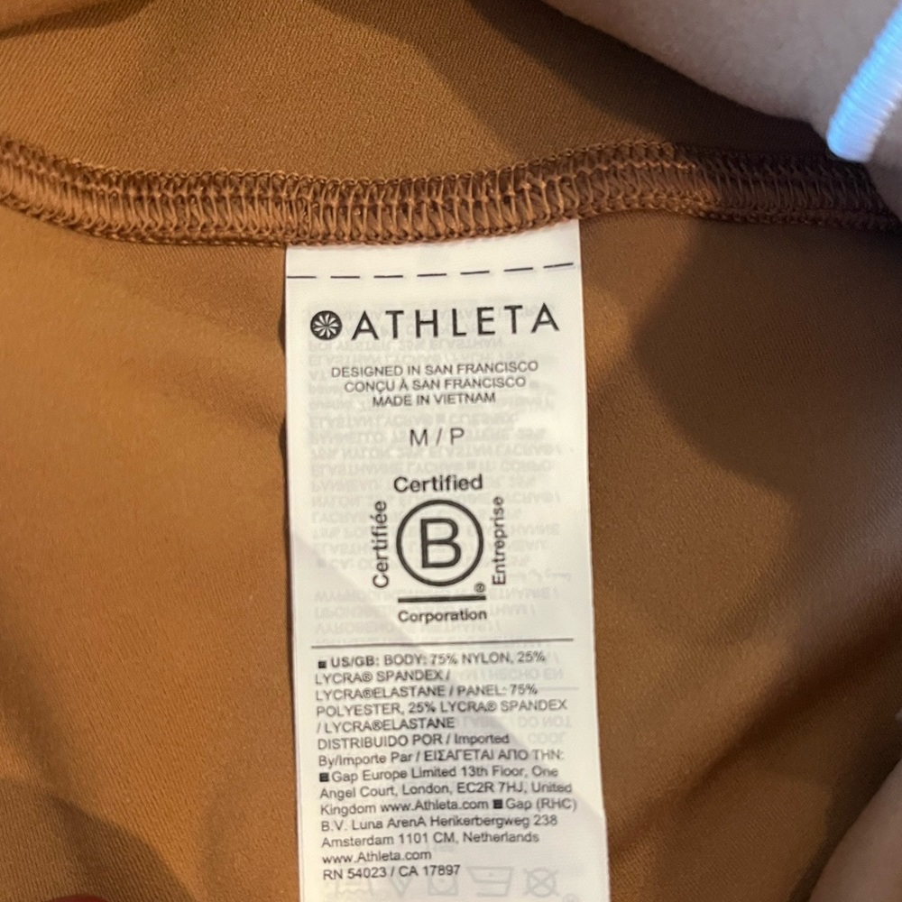 Athleta Salutation Stash Tipped Tight Brown Leggings M/P High Rise Pockets - Picture 7 of 11